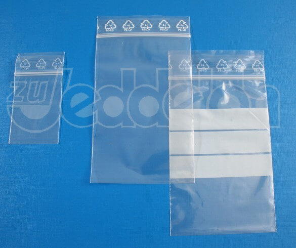 Druckverschlußbeutel Polybeutel 50 my mit Stempelfeld