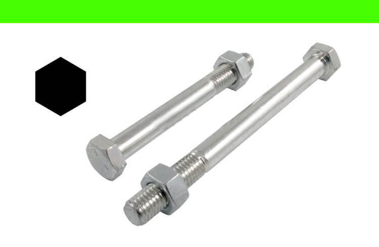 M 10 Sechskantschrauben mit Mutter DIN 601 Stahl 4.6, galvanisch verzinkt