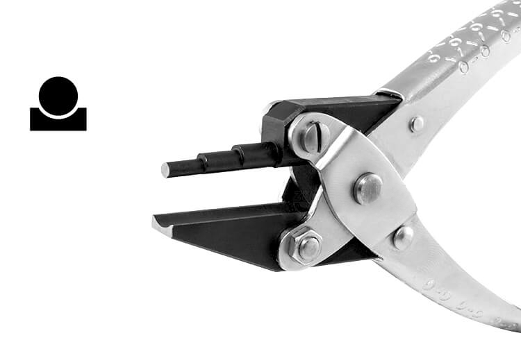 Parallel-Schienenzange rund 3-stufig / konkav