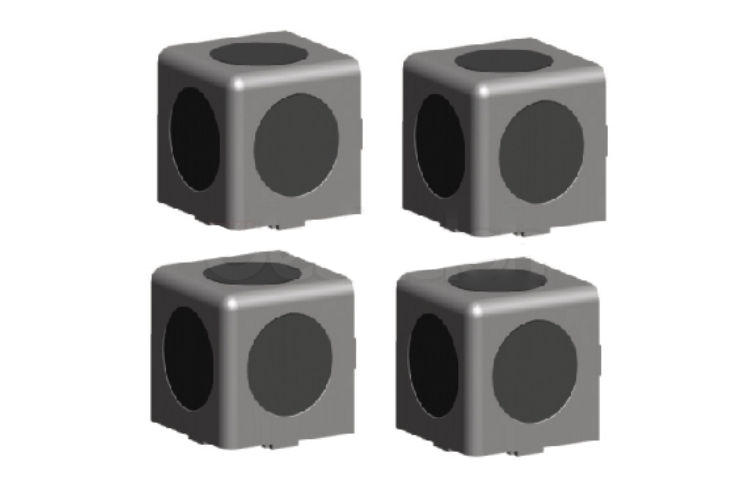 4 Stück 3D Würfelverbinder 40x40 Nut 8