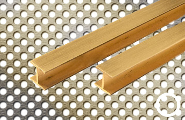 Messing H-Profil, gefräst, gleichschenkelig, Ms 58 Länge 495 mm