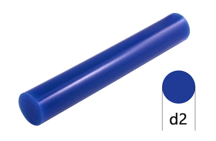 Feilwachs blau rund, massiv 22 mm