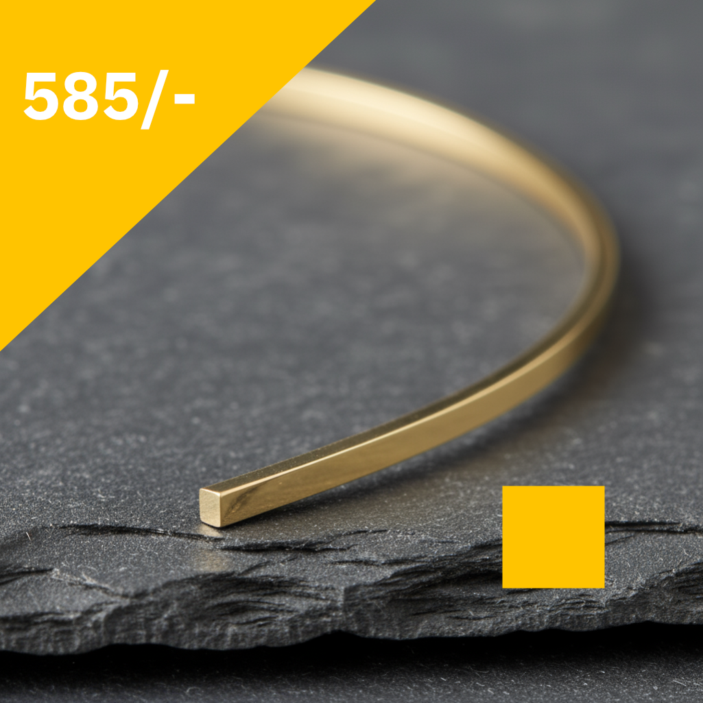 Golddraht vierkant Gelbgold 585/-
