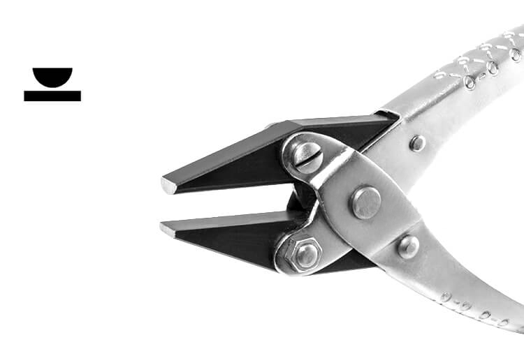 Parallel-Schienenzange halbrund / flach