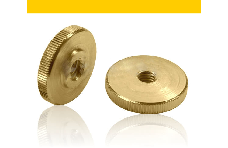 Rändelmutter DIN 467, Messing