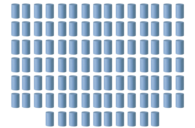 100 Silikonpolierer Walze blau