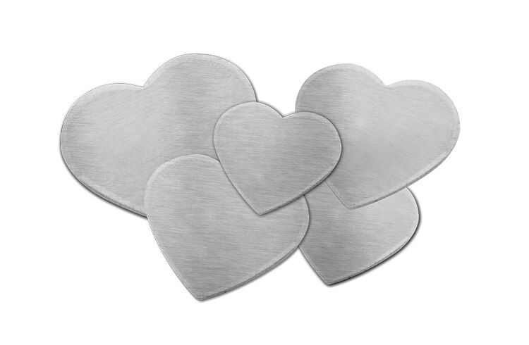 Gestanzte Plättchen Herz 24,0 x 21,5 mm Silber 935/- Nr. 4