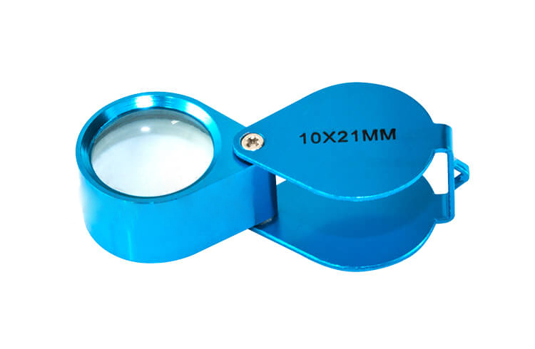 Einschlaglupe 10x/21mm blau