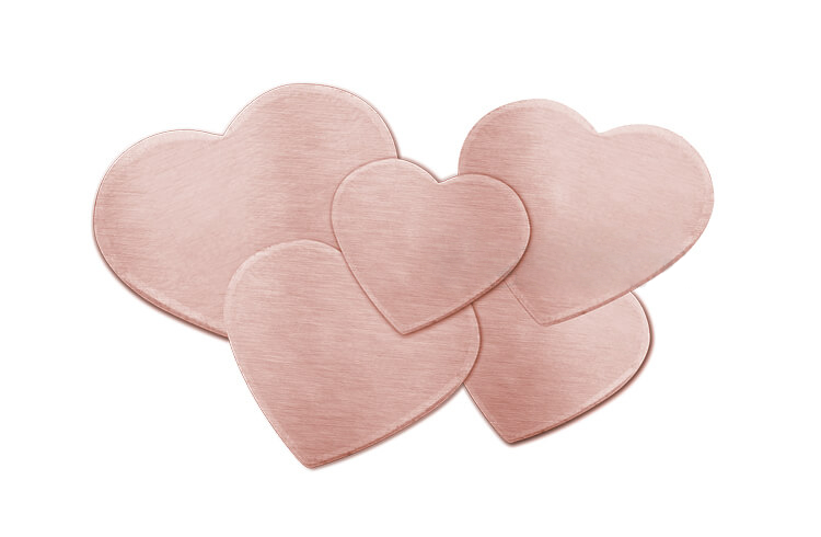 Gestanzte Plättchen Herz 24,0 x 21,5 mm Kupfer Nr. 4
