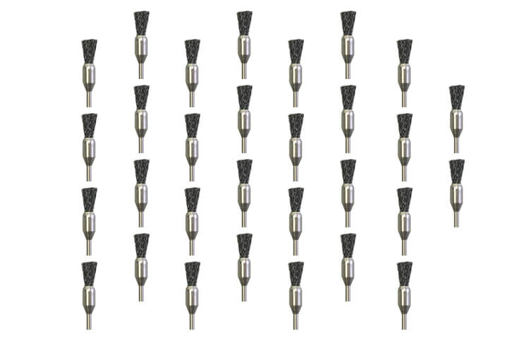 30 Pinselbürsten Stahl 0,10 mm