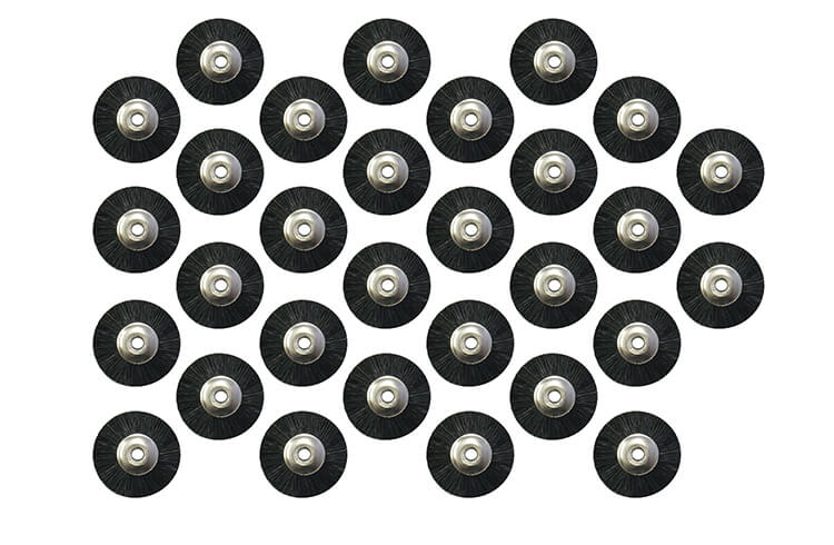 30 Radbürsten unmontiert Borste schwarz