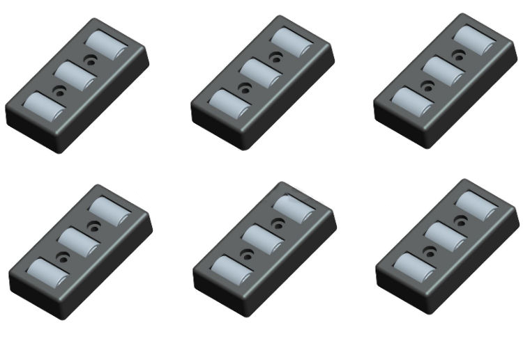 6 Rollerbahnen  ohne Kante