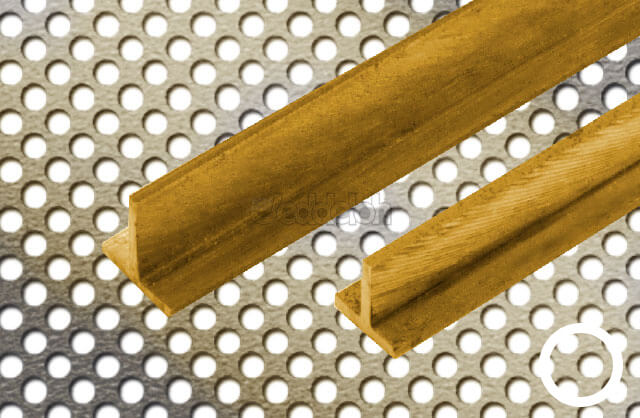 Messing T-Profil, gefräst, gleichschenkelig, Ms 58 Länge 495 mm 1x1