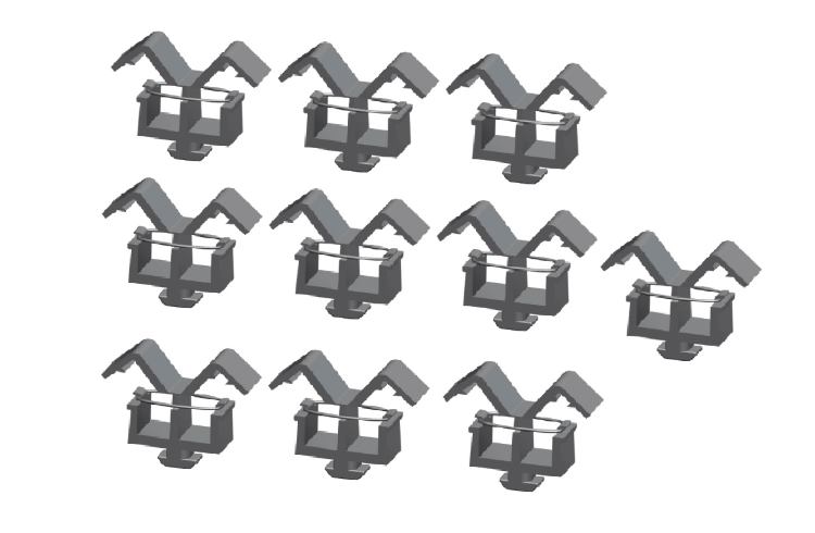 10 Kabelhalter Kapelclips 2 Klappen Nut 10