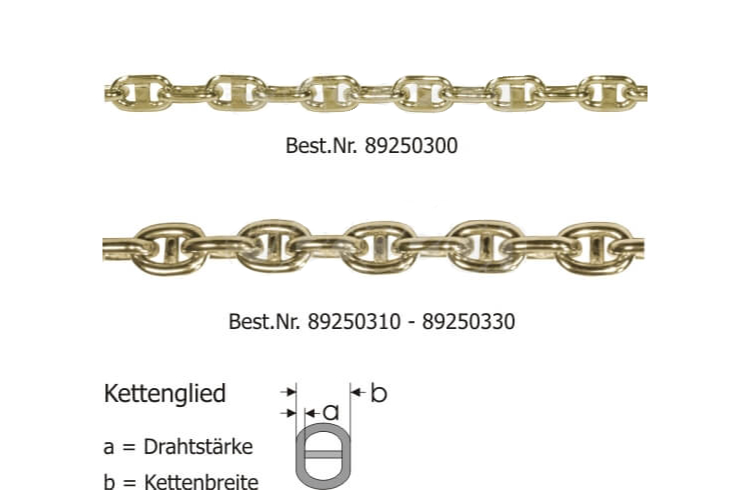 Ankerketten mit Steg Tombak poliert