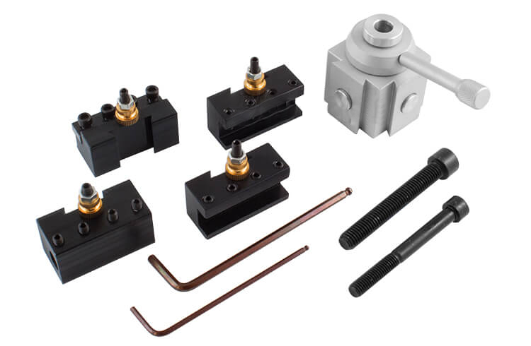 Schnellwechselstahlhalter-Set mit 4 Kassetten