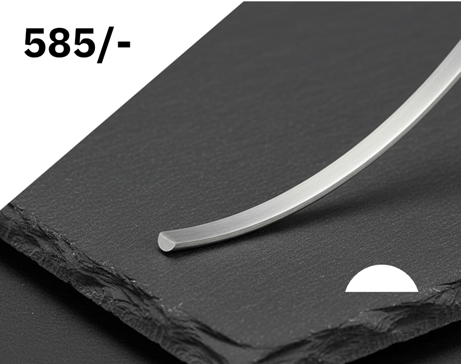 Golddraht halbrund 40% Weissgold 585/-