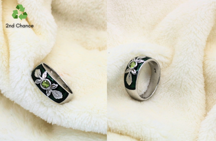 2nd Chance Nr. 20 Ring 925/- Silber Ring Gr.65 Blumenmuster