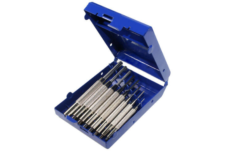 Satz Durchschläge Splintentreiber