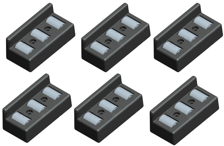 6 Rollerbahnen  mit Kante