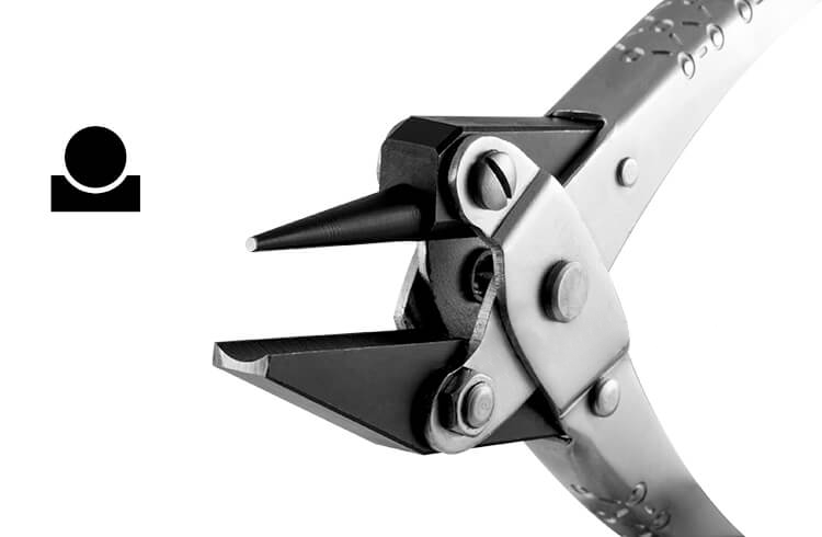 Parallel-Schienenzange rund / konkav