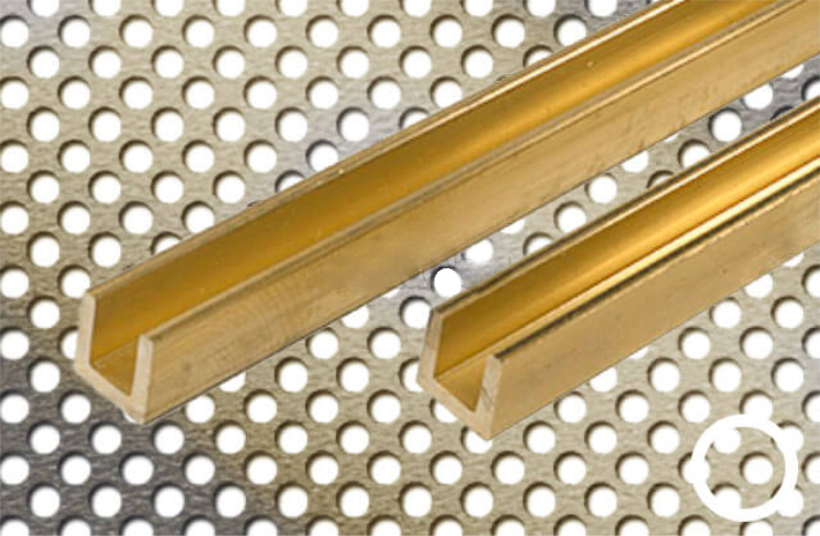 Messing U-Profil, gefräst ,gleichschenkelig, Ms 58 Länge 495 mm