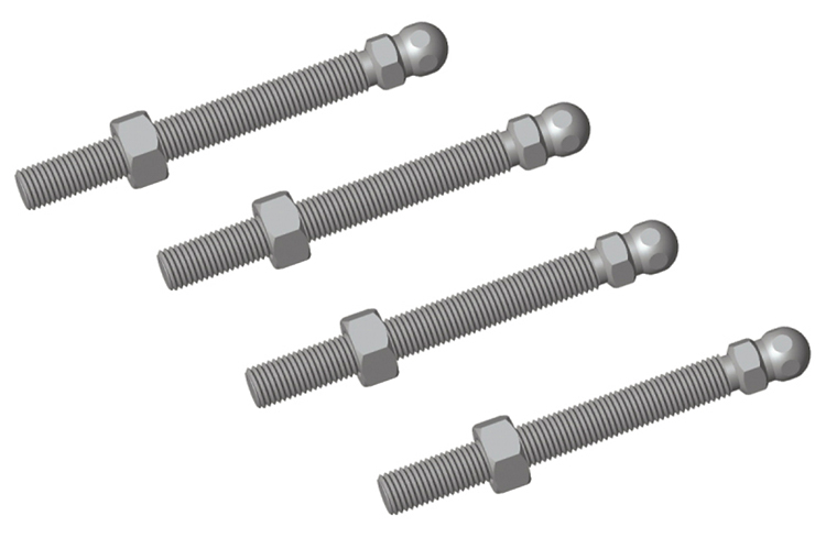 4 Nivellierschrauben für Maschinenfuss