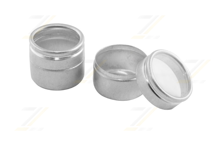 12 Aluminiumdosen mit Glasdeckel