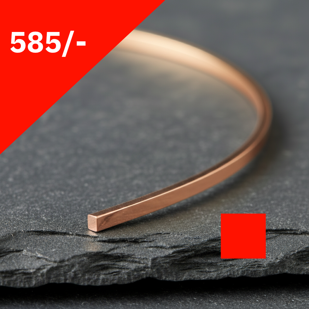Golddraht vierkant Rotgold 585/-