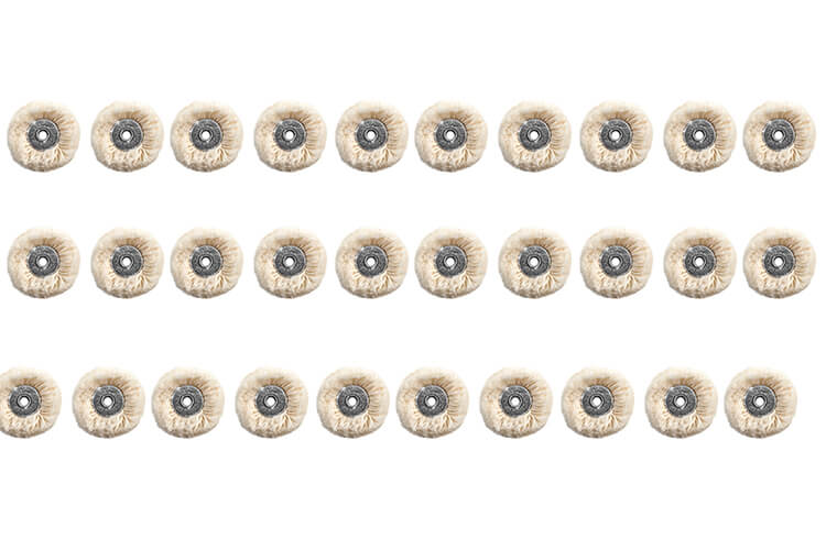 30 Polierräder unmontiert Baumwolle Garn