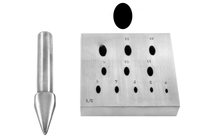 Stauchmatrize, flach oval