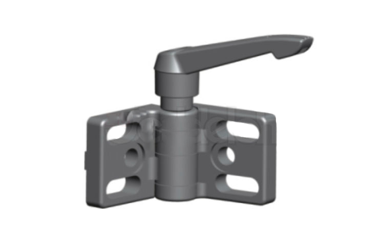 Scharnier 40x40 Nut 8 schwarz mit Feststeller