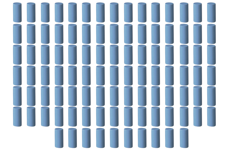 100 Silikonpolierer Walze blau