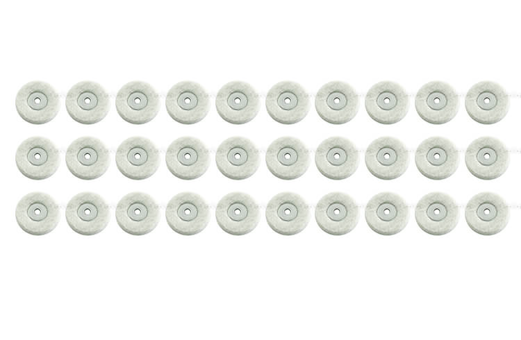 30 Radbürsten unmontiert Filz mitel