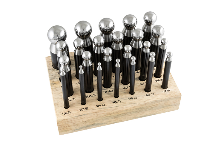 Kugelpunzensatz, 24 Stück 2,3 - 25 mm