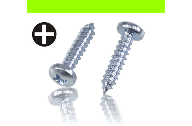 Blechschrauben DIN 7981 galvanisch verzinkt, Gewinde Ø 2,9mm